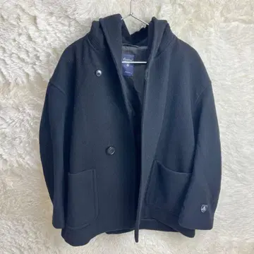 [ 새상품급 ] 오르치발 ORCIVAL 울 후디드 숏코트 블랙