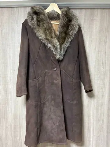 브라운 무스탕 코트 헝가리 제