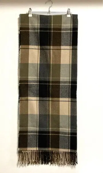 체크 무늬 스톨 (브라운 베이지)