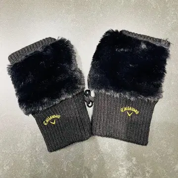 캘러웨이 블랙 니트 퍼 핸드 워머