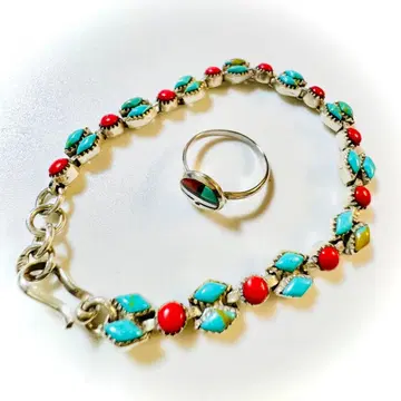 터콰이즈와 코랄의 팔찌 & 반지