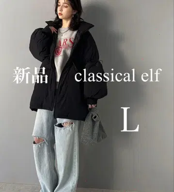 새상품 클래식 엘프 다운 스탠드 드로스트 볼륨 충전솜 코트