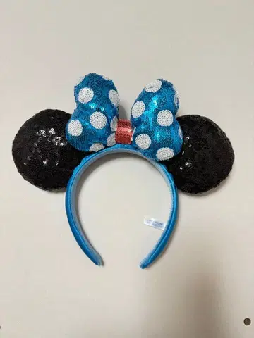 미키 귀 머리띠 파란 도트