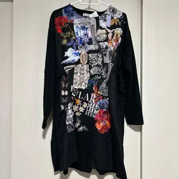 꽃나비 콜라주 패턴 원피스