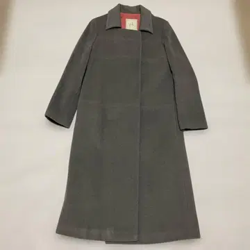 시빌라 그레이 롱 코트 빨간색 안감