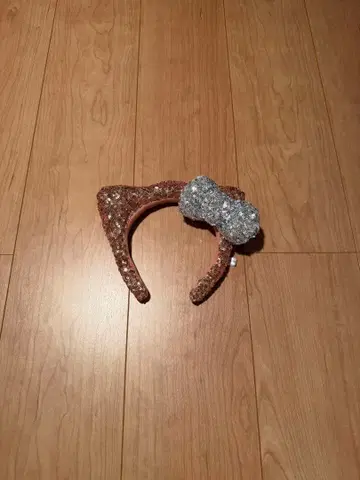 키티 핑크 글리터 머리띠