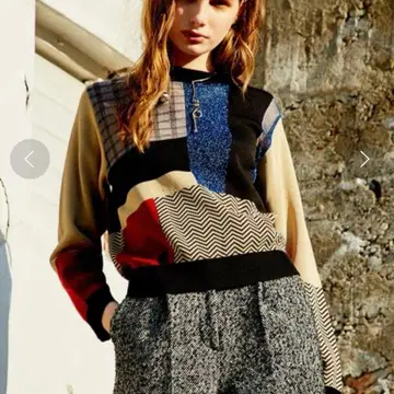 UNITEDTOKYO 유나이티드 도쿄 컬러 블록 니트 메쉬