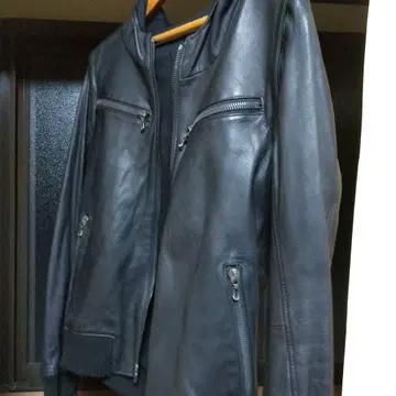 SHELLAC 블랙 가죽 자켓