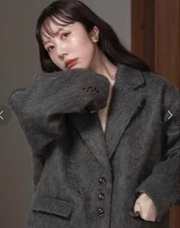 lawgy 샤기 악센트 버튼 자켓 코트