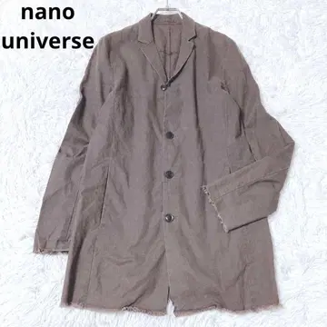 나노 유니버스 자켓 아우터 컷오프 캐주얼 린넨 면 브라운