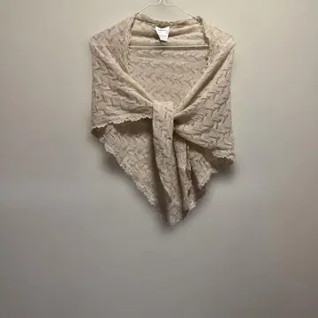 핑크하우스 니트 삼각형 스톨 핑크