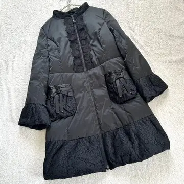 하자 특가 슈퍼 뷰티 레이스 절개 다운 코트 42 블랙