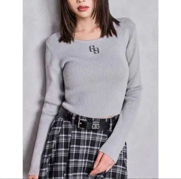 그레이 리브 긴팔 상의