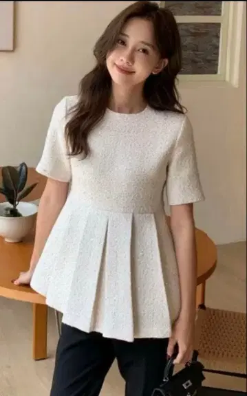 birthdaybash TWEED TUCK PEPLUM TOPS