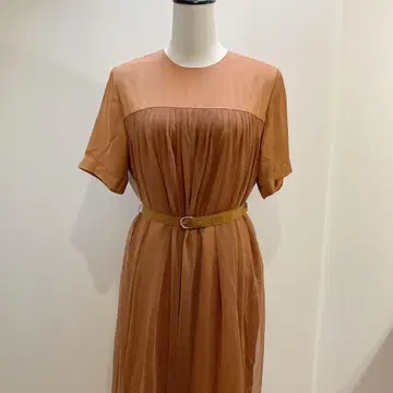 양품 안비덱스 F 이소재 도킹 튤 원피스 롱