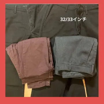UNIQLO 치노 팬츠 4개 세트 32/33 블랙 와인
