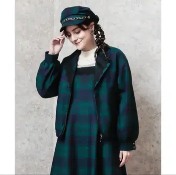 [ 새상품급 ] 엑시즈팜 타탄 체크 패턴 자켓