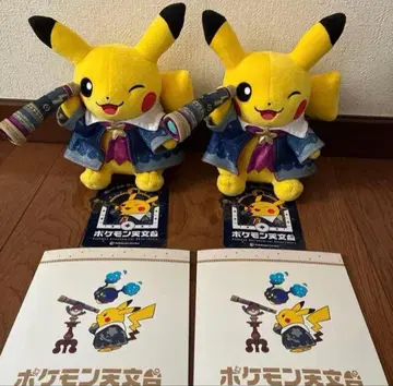포켓몬 천문대 별하늘 피카츄 봉제 인형 관측 노트 카드 각 2점