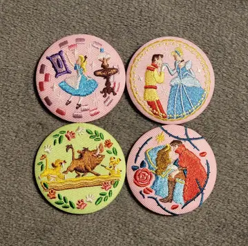 자수 캔뱃지 디즈니 4개 세트