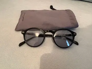 미사용 KANEKO OPTICAL 블랙 라운드 안경 케이스 포함 금자안경