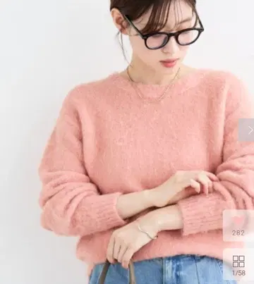 le.coeurblanc 소프트 샤기 니트 풀오버