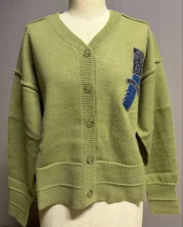 데님 가디건 자수 카키 L 사이즈