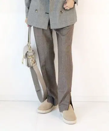 새상품급 Deuxieme Classe 슬릿 테이퍼드 팬츠 (하운드 투스)