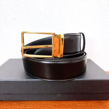 dunhill 던힐 벨트 가죽 블랙 골드 버클 각인