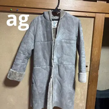 새상품급 ag 무스탕풍 후드 코트