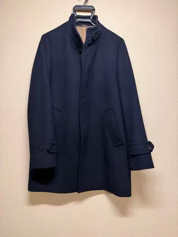 green label relaxing 스탠드 카라 코트 네이비