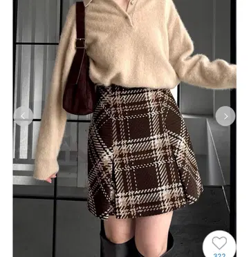 SNIDEL Sustainable 로빙 체크 미니 스커트