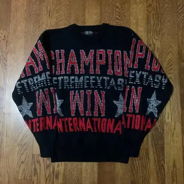 STUDIO CANAL 챔피온 니트 스웨터 올 패턴 문자 구제 의류