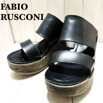 FABIO RUSCONI 블랙 플랫폼 샌들 통굽