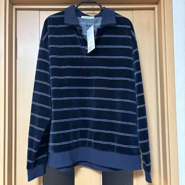 새상품 디스코트 네이비 벨로아 보더 폴로 L 사이즈