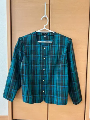 madam cbic 체크 노카라 자켓 쇼와 레트로 17호