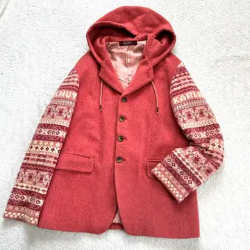 칼 헬무트 자카드 니트 소매 코트 M 빈티지