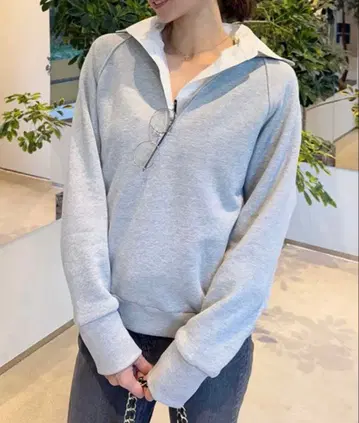 anuans 프론트 지퍼 맨투맨 그레이 프리 사이즈