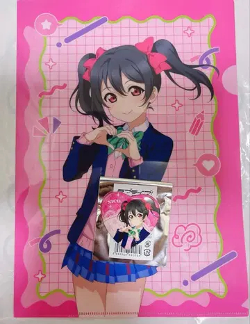 러브 라이브 B상 글리터 하트 캔뱃지 클리어 파일 아키하바라 야자와 니코