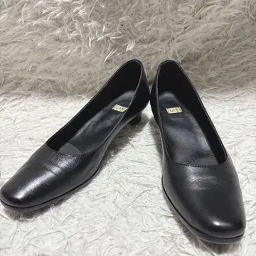 ing 펌프스 블랙 24cm EEE 일본제 천연 가죽 스퀘어토