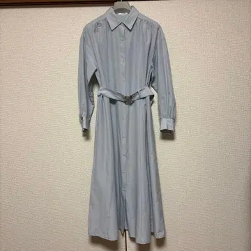 스카이블루 긴팔 셔츠 원피스 벨트 포함
