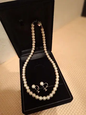 진주 목걸이 귀걸이 세트