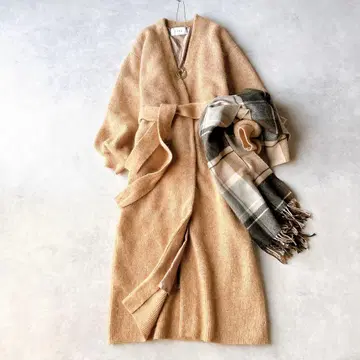 정가 2.9만 새상품급 에트레토쿄 모헤어 롱 니트 코트 벨트 포함