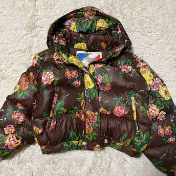 데상트 Premier 꽃무늬 다운 자켓 레트로 화려하고 귀여운 빈티지