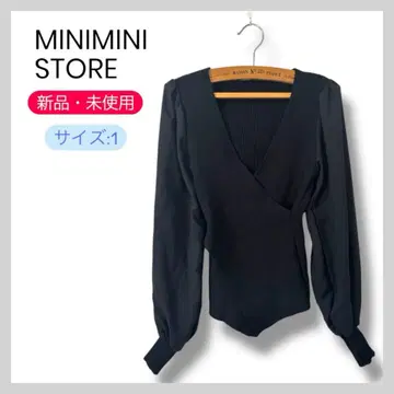 MINIMINI STORE 이소재 절개 카슈쿨풍 상의 블랙 1