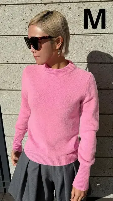 새상품급 JENNE 제뉴 이탈리아사 울 윈터 니트 핑크 M