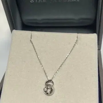 스타 주얼리 k10 화이트 골드 다이아몬드 목걸이