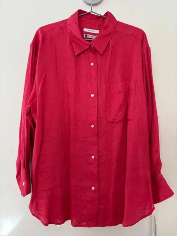 린넨 100% 핑크 긴팔 셔츠 F bcstock