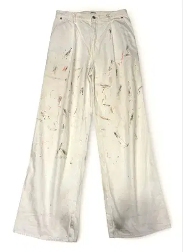 AURALEE 하드 트위스트 데님 핸드 페인트