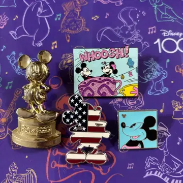 미키 핀 배지 핀 트레이 Hidden Mickey