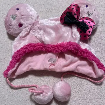 디즈니 팬캡 미니 핑크 도트 리본 물방울